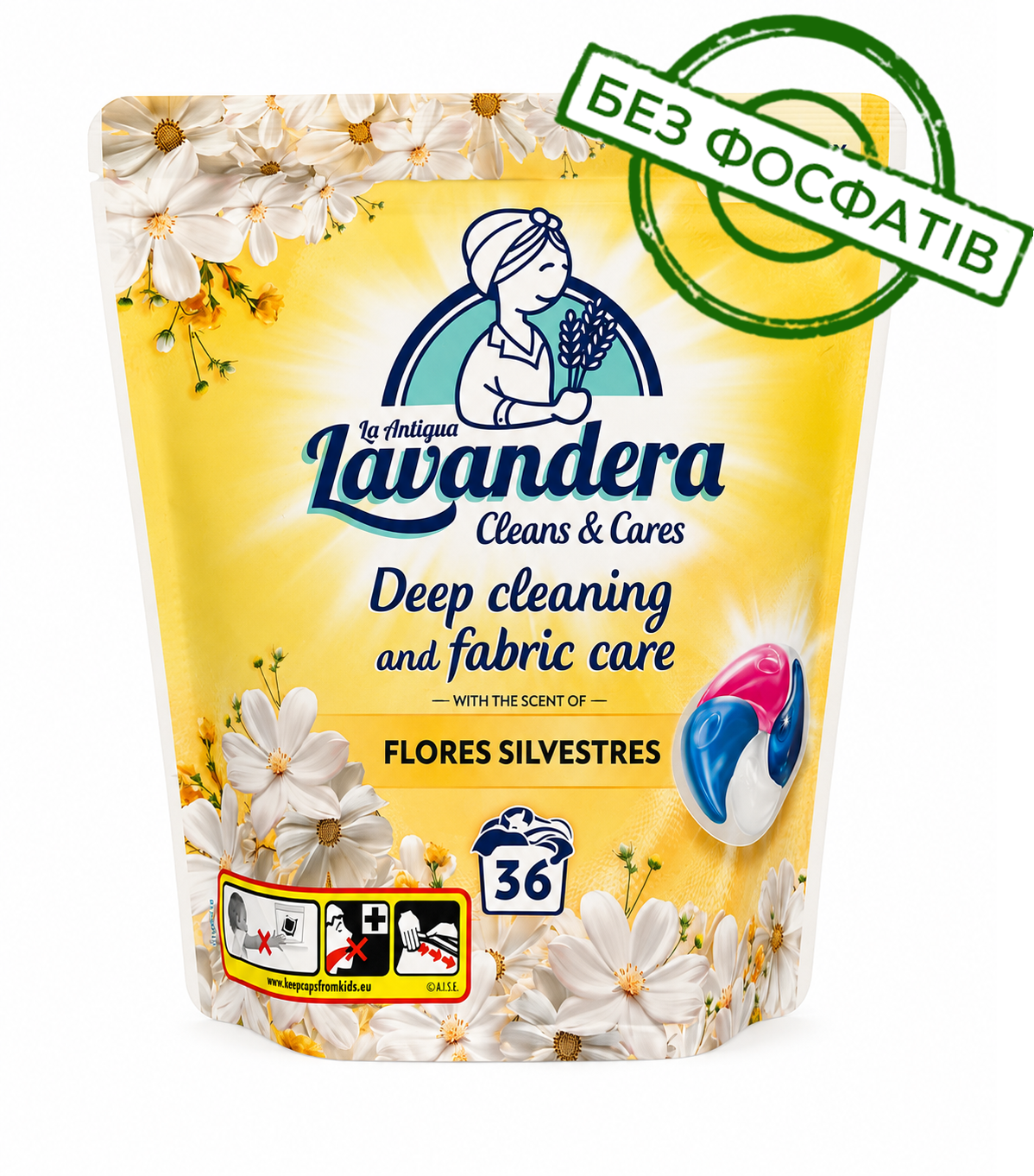 Капсули для прання Lavandera 4в1 Flores Silvestres універсальні, 36 шт