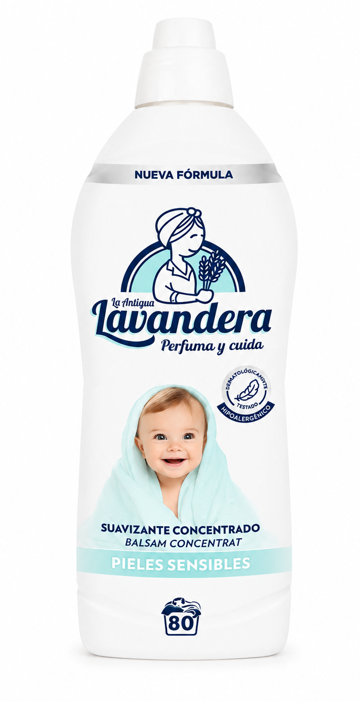 Кондиціонер для дитячої білизни Lavandera Pieles Sensibles Чутлива шкіра, 1.6 л (80 прань)1