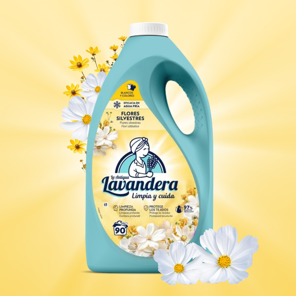 Гель для прання Lavandera Flores Silvestres з ароматом польових квітів, 4,5 л (90 прань)2